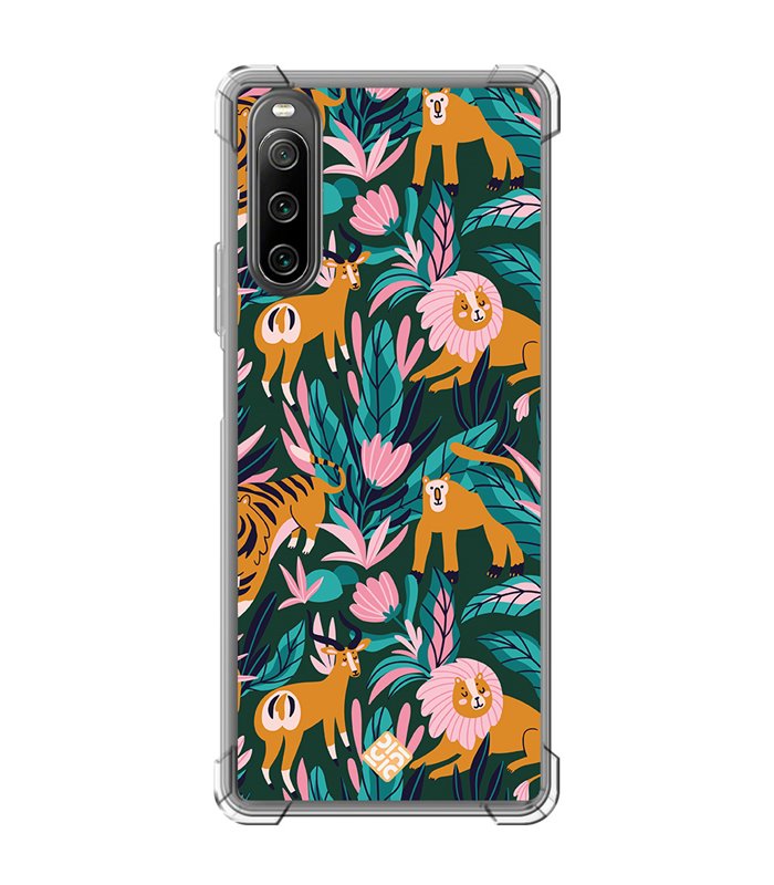 Funda Antigolpe [ Sony Xperia 10 IV ] Dibujo Mascotas [ Estampado Animales de Selva ] Esquina Reforzada Silicona 1.5