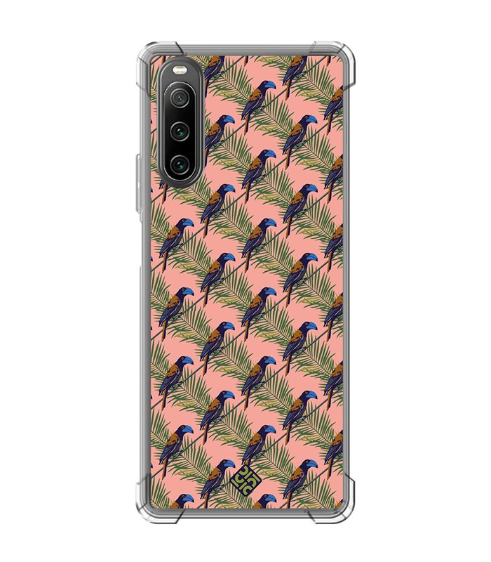 Funda Antigolpe [ Sony Xperia 10 IV ] Dibujo Mascotas [ Estampado Tropical - Pájaro de Madagascar ] Esquina Reforzada