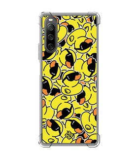 Funda Antigolpe [ Sony Xperia 10 IV ] Dibujo Mascotas [ Pegatinas Patito Cool ] Esquina Reforzada Silicona 1.5 Transparente