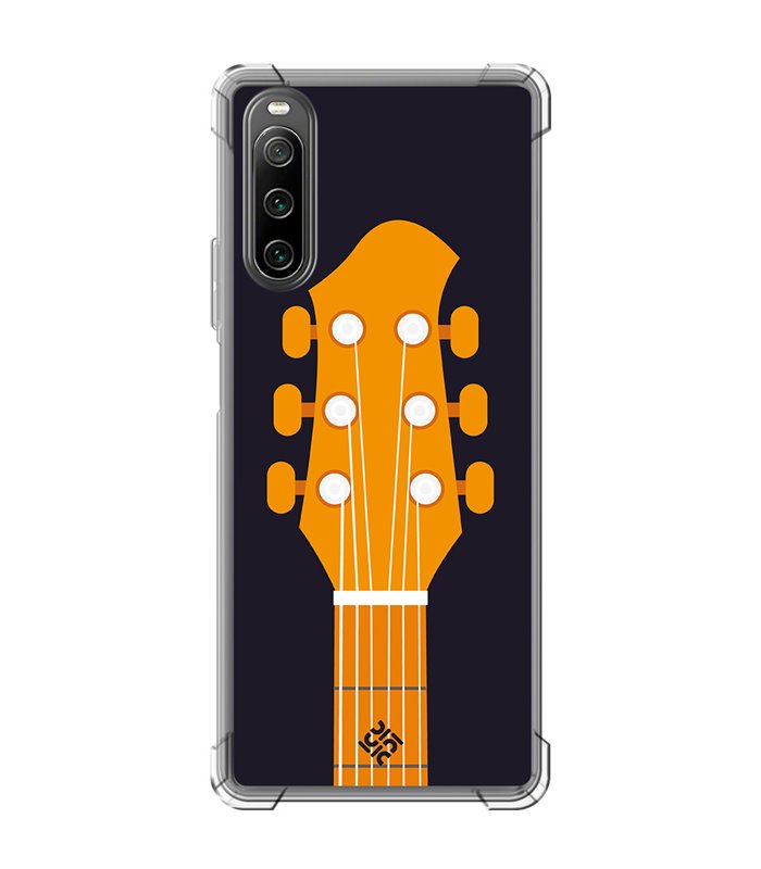 Funda Antigolpe [ Sony Xperia 10 IV ] Diseño Música [ Mástil y Pala de Guitarra ] Esquina Reforzada Silicona 1.5mm