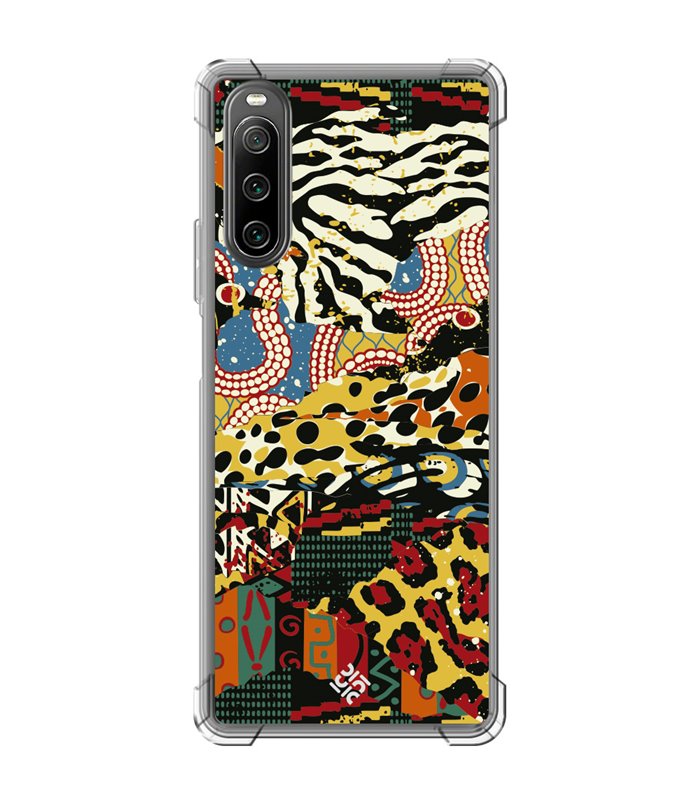 Funda Antigolpe [ Sony Xperia 10 IV ] Dibujo Tendencias [ Pieles de Animales y Telas ] Esquina Reforzada Silicona 