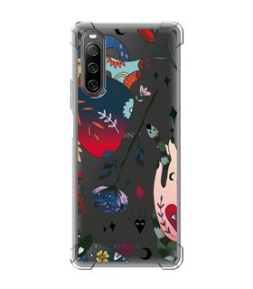 Funda Antigolpe [ Sony Xperia 10 IV ] Dibujo Tendencias [ Doodle Tatuaje Esotérico ] Esquina Reforzada Silicona 1.5