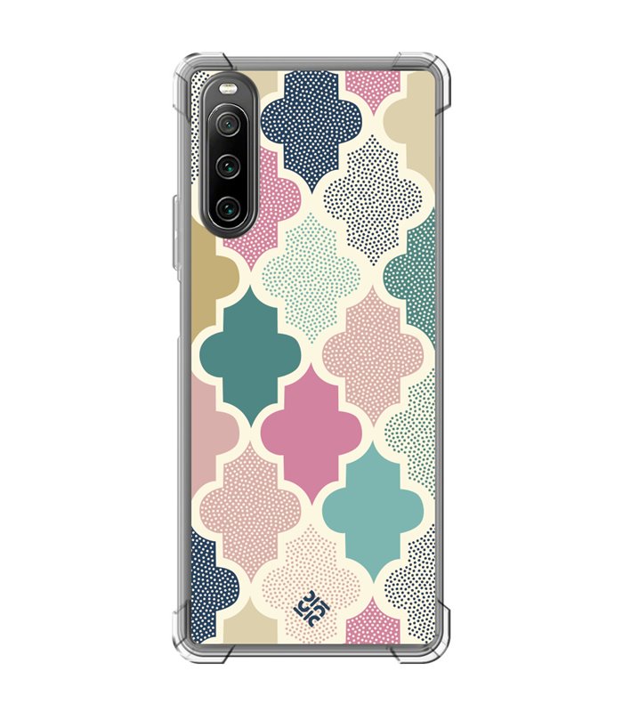 Funda Antigolpe [ Sony Xperia 10 IV ] Dibujo Tendencias [ Diseño Azulejos de Colores ] Esquina Reforzada Silicona 1.5mm