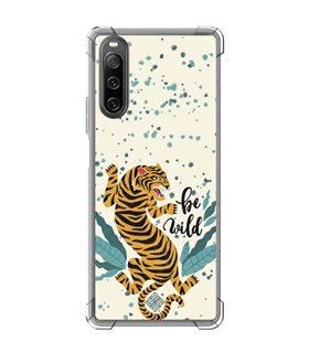 Funda Antigolpe [ Sony Xperia 10 IV ] Dibujo Tendencias [ Tigre - Be Wild ] Esquina Reforzada Silicona 1.5mm