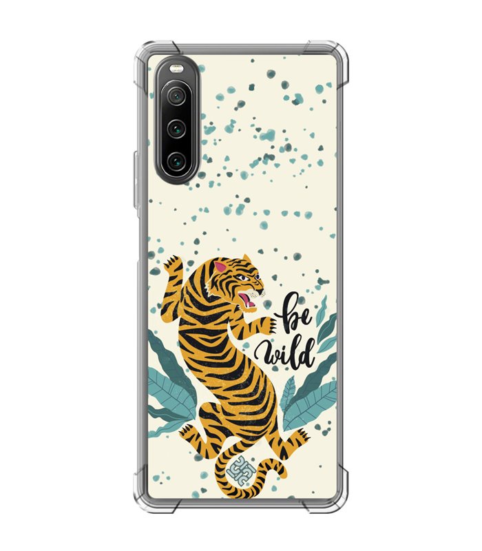 Funda Antigolpe [ Sony Xperia 10 IV ] Dibujo Tendencias [ Tigre - Be Wild ] Esquina Reforzada Silicona 1.5mm