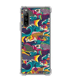 Funda Antigolpe [ Sony Xperia 10 IV ] Dibujo Auténtico [ Serpentina de Carpas Koinobori, Mangas de Viento ] Esquina