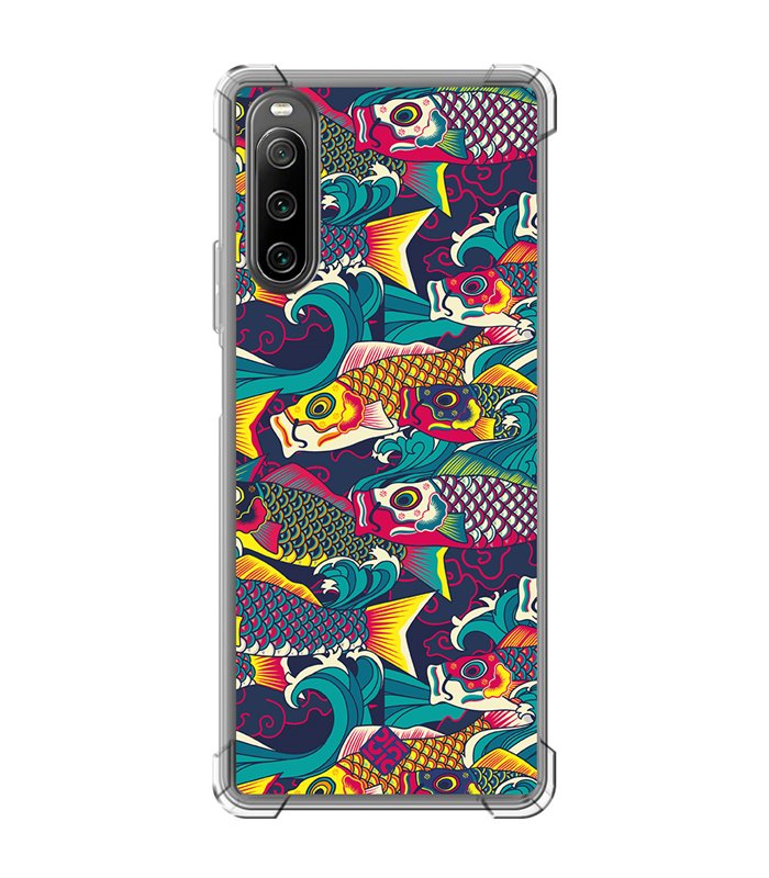 Funda Antigolpe [ Sony Xperia 10 IV ] Dibujo Auténtico [ Serpentina de Carpas Koinobori, Mangas de Viento ] Esquina