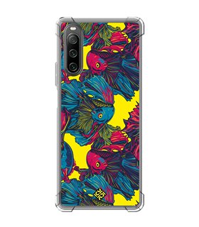 Funda Antigolpe [ Sony Xperia 10 IV ] Dibujo Auténtico [ Patrón de Pescado Betta ] Esquina Reforzada Silicona 1.5mm