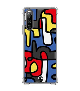 Funda Antigolpe [ Sony Xperia 10 IV ] Dibujo Auténtico [ Impresión Moderna de Arte Minimalista ] Esquina Reforzada Silicona