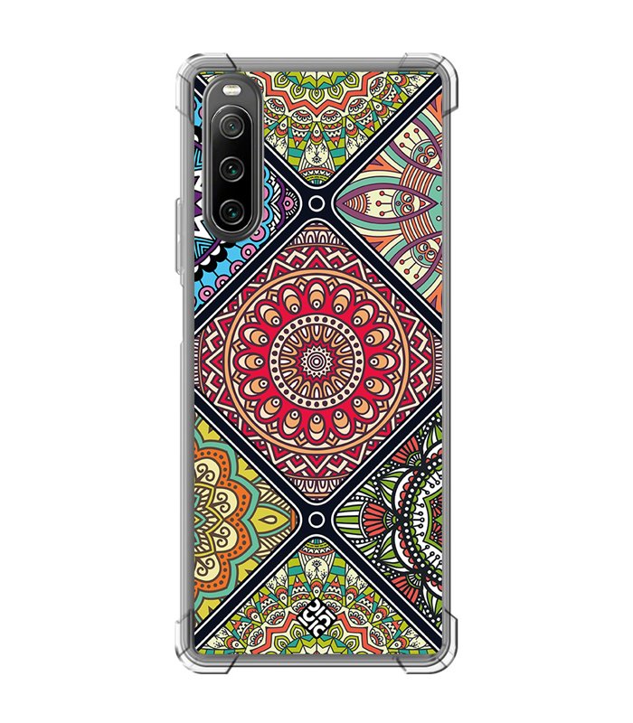 Funda Antigolpe [ Sony Xperia 10 IV ] Dibujo Auténtico [ Motivos Mandala ] Esquina Reforzada Silicona 1.5mm Transparente