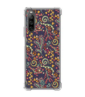 Funda Antigolpe [ Sony Xperia 10 IV ] Dibujo Auténtico [ Patrón de Platas Abstractas ] Esquina Reforzada Silicona 1.5mm