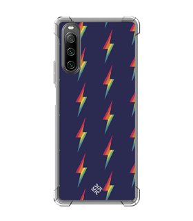 Funda Antigolpe [ Sony Xperia 10 IV ] Dibujo Auténtico [ Rayos de Colores ] Esquina Reforzada Silicona 1.5mm Transparente