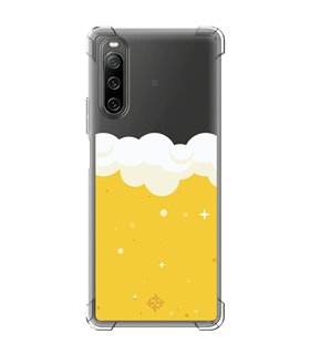 Funda Antigolpe [ Sony Xperia 10 IV ] Dibujo Auténtico [ Cerveza ] Esquina Reforzada Silicona 1.5mm Transparente