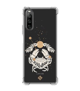 Funda Antigolpe [ Sony Xperia 10 IV ] Dibujo Zodiaco [ Signo Zodiacal - Cancer ] Esquina Reforzada Silicona 1.5mm