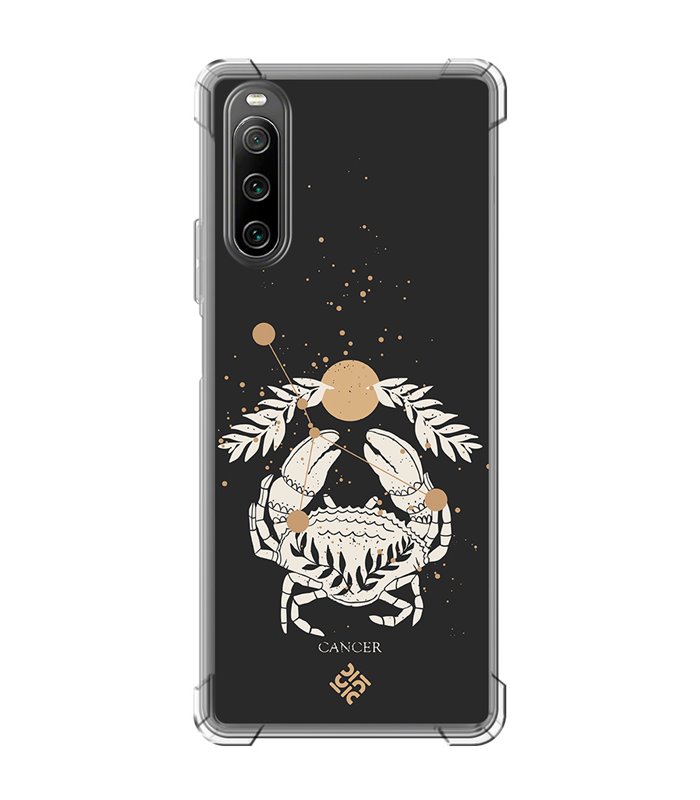 Funda Antigolpe [ Sony Xperia 10 IV ] Dibujo Zodiaco [ Signo Zodiacal - Cancer ] Esquina Reforzada Silicona 1.5mm