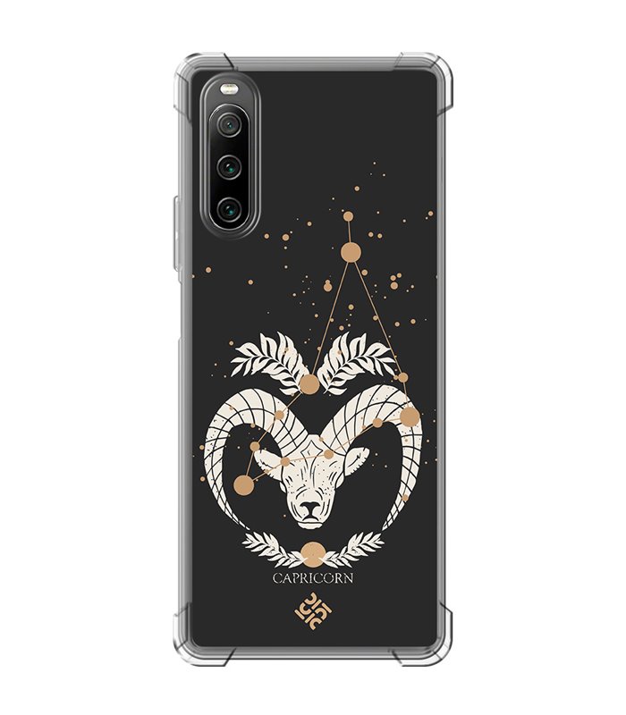 Funda Antigolpe [ Sony Xperia 10 IV ] Dibujo Zodiaco [ Signo Zodiacal - Capricornio ] Esquina Reforzada Silicona 1.5 