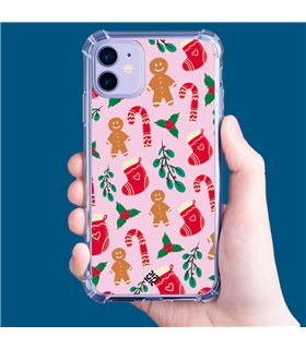 Funda Antigolpe [ Sony Xperia 10 IV ] Fondo Navidad [ Galleta Christmas Baston Caramelo ] Esquina Reforzada Silicona 1.5mm Trans