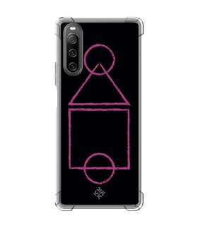 Funda Antigolpe [ Sony Xperia 10 IV ] Squid Game [Pista de Juego] Esquina Reforzada Silicona 1.5mm Transparente