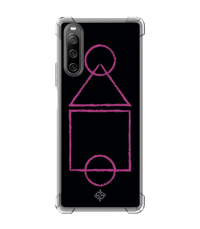 Funda Antigolpe [ Sony Xperia 10 IV ] Squid Game [Pista de Juego] Esquina Reforzada Silicona 1.5mm Transparente