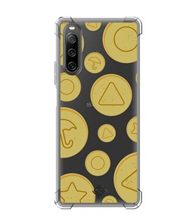 Funda Antigolpe [ Sony Xperia 10 IV ] Squid Game [Galletas Dalgona Candy] Esquina Reforzada Silicona 1.5mm Transparente