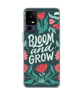 Funda para [ TCL 40R 5G ] Dibujo Frases Guays [ Flores Bloom and Grow ] de Silicona Flexible para Smartphone