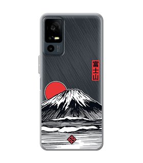 Funda para [ TCL 40R 5G ] Dibujo Japones [ Monte Fuji ] de Silicona Flexible para Smartphone 