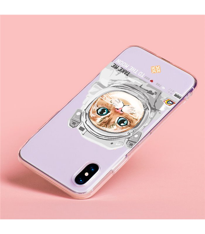 Funda para [ TCL 40R 5G ] Dibujo Mascotas [ Gato Astronauta - Take Me To The Moon ] 
