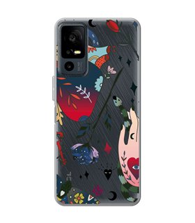 Funda para [ TCL 40R 5G ] Dibujo Tendencias [ Doodle Tatuaje Esotérico ] de Silicona