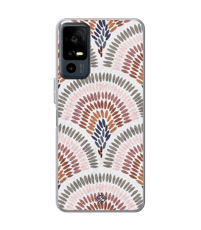 Funda para [ TCL 40R 5G ] Dibujo Tendencias [ Diseño Mosaico ] de Silicona Flexible para Smartphone 