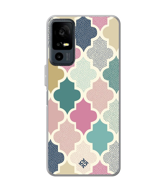 Funda para [ TCL 40R 5G ] Dibujo Tendencias [ Diseño Azulejos de Colores ] de Silicona Flexible para Smartphone