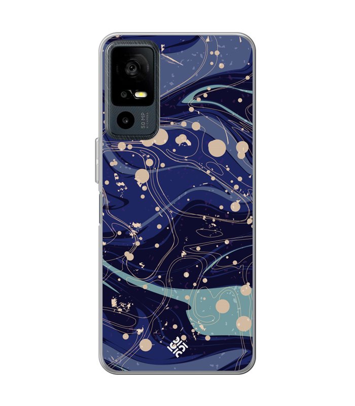 Funda para [ TCL 40R 5G ] Dibujo Tendencias [ Pintura de Arte Abstracto Azul ] de Silicona Flexible