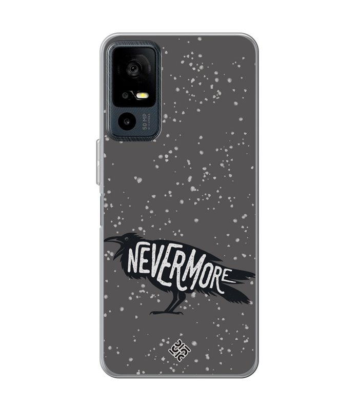 Funda para [ TCL 40R 5G ] Dibujo Auténtico [ Cuervo Never More ] de Silicona Flexible para Smartphone 