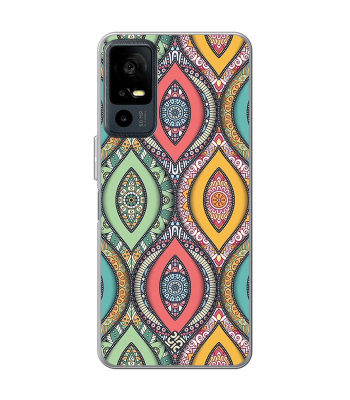 Funda para [ TCL 40R 5G ] Dibujo Auténtico [ Ojo de Hamsa Mandala ] de Silicona Flexible