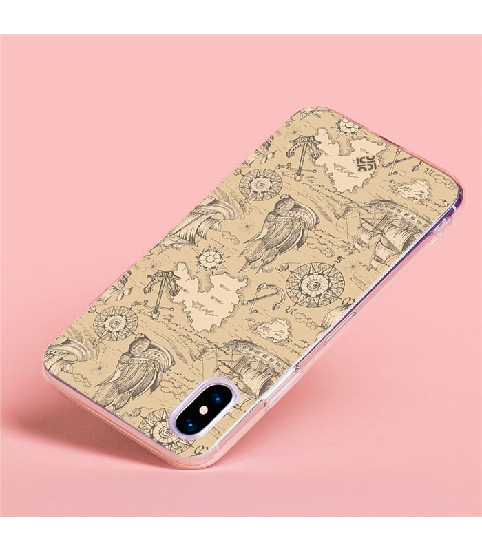 Funda para [ TCL 40R 5G ] Dibujo Auténtico [ Estampado Vintage de Viajes, Aventura ] de Silicona