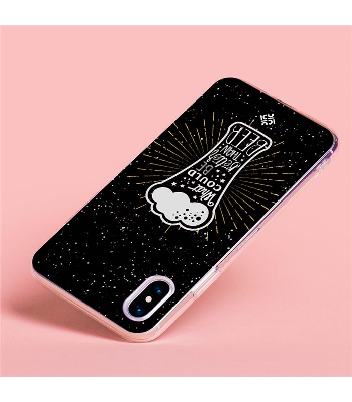 Funda para [ TCL 40R 5G ] Dibujo Auténtico [ What Could  Be Better Than Beer ] de Silicona Flexible