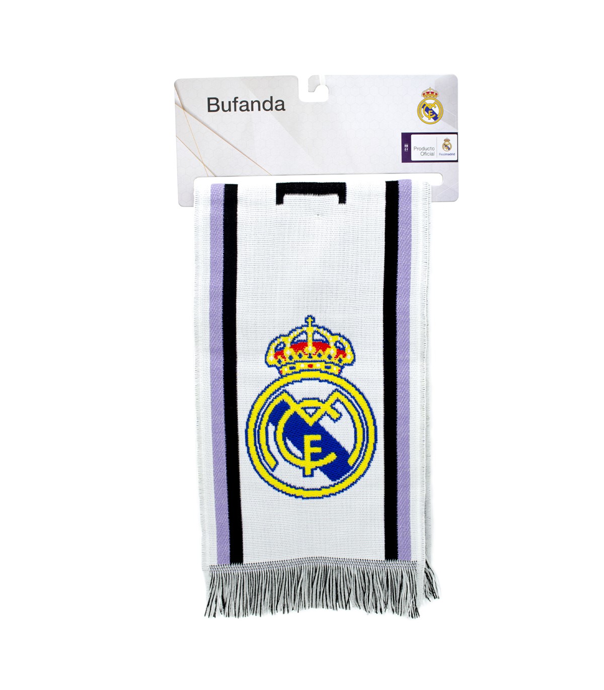 Bufanda Real Madrid line morada personalizada