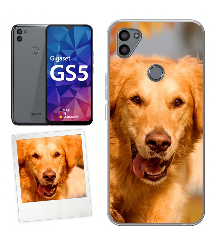 Personaliza tu Funda Gigaset GS5 de Silicona Flexible Transparente Carcasa Case Cover de Gel TPU para Smartphone