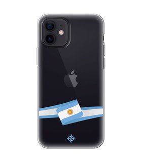 Funda para  [ iPhone 12 ] Bandera Paises [ Bandera Argentina ] de Silicona Flexible para Smartphone