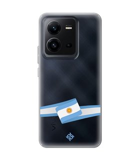 Funda para  [ Vivo X80 Lite ] Bandera Paises [ Bandera Argentina ] de Silicona Flexible para Smartphone