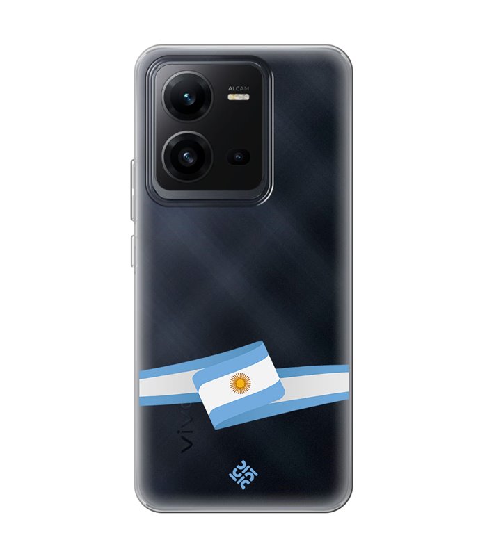 Funda para  [ Vivo X80 Lite ] Bandera Paises [ Bandera Argentina ] de Silicona Flexible para Smartphone