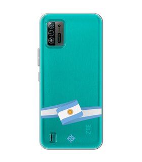 Funda para  [ ZTE Blade A52 Lite ] Bandera Paises [ Bandera Argentina ] de Silicona Flexible para Smartphone