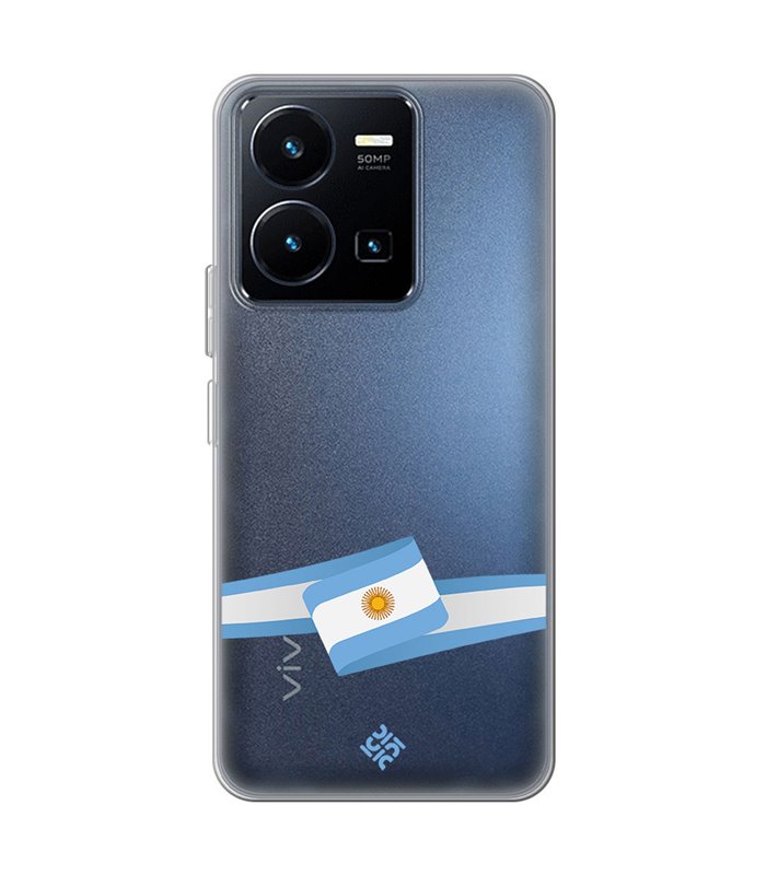 Funda para  [ Vivo Y22s ] Bandera Paises [ Bandera Argentina ] de Silicona Flexible para Smartphone