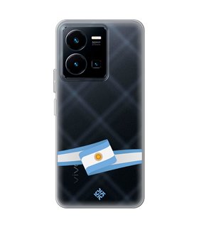 Funda para  [ Vivo Y35 ] Bandera Paises [ Bandera Argentina ] de Silicona Flexible para Smartphone