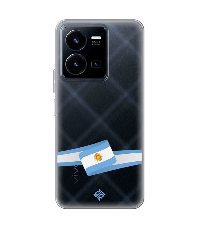 Funda para  [ Vivo Y35 ] Bandera Paises [ Bandera Argentina ] de Silicona Flexible para Smartphone