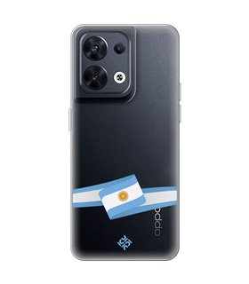 Funda para  [ OPPO Reno 8 5G ] Bandera Paises [ Bandera Argentina ] de Silicona Flexible para Smartphone