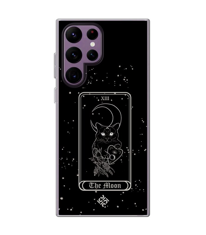 Funda para [ Samsung Galaxy S23 Ultra ] Dibujo Esotérico [ Carta del Tarot - The Moon ] de Silicona Flexible