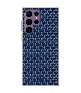 Funda para [ Samsung Galaxy S23 Ultra ] Dibujo Japones [ Patron Abstracto Loto Azul ] de Silicona Flexible 