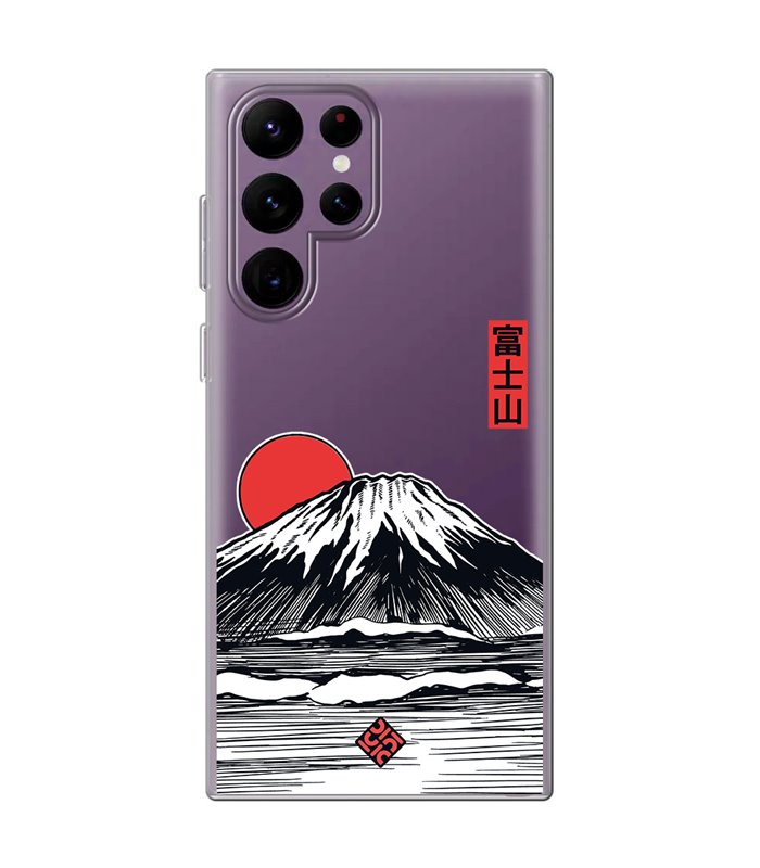 Funda para [ Samsung Galaxy S23 Ultra ] Dibujo Japones [ Monte Fuji ] de Silicona Flexible para Smartphone 