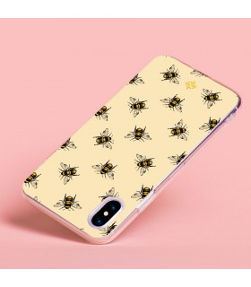 Funda para [ Samsung Galaxy S23 Ultra ] Dibujo Mascotas [ Abejas Ilustracion ] de Silicona Flexible para Smartphone