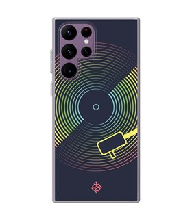 Funda para [ Samsung Galaxy S23 Ultra ] Diseño Música [ Dibujo Disco de Vinilo ] de Silicona Flexible